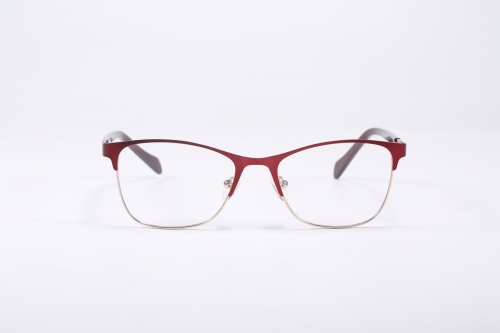 YX659 Stainless steel red optical eyewear wire metal frame glasses