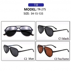 Low MOQ TR90 polarized men ray band double bridge coating sunglasses