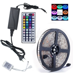 Kit Led Strip SMD RGB High Quality 5050 5 Meter 12V IP65 Waterproof Outdoor Indoor DC Controller Remote