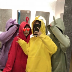 Women Cute Teletubby Design Sweatshirt Hoodies Loose Pullover Casual All-match Top yellow