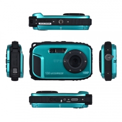 16MP 2.7 "" HD LCD Waterproof Digital Video Camera DVR Camcorder 8X ZOOM blue