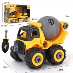 Children Take Apart Construction Educational DIY Engineering Vehicle Toys Gifts for Kids Mixer