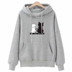 Women Fashion Loose Hooded Pullover Casual Long Sleeve Shirt Sweatshirt Hoodies Top gray