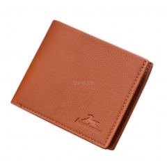 Men Boys Teens Xams Gift Concise Wearable PU Leather Multi Position Wallet Purse light brown