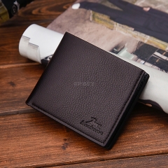 Men Boys Teens Xams Gift Concise Wearable PU Leather Multi Position Wallet Purse deep brown
