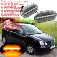 LED Car Amber Signal Light Side Flowing Water Indicator Bulbs for Volkswagen Golf Bora Passat white_With flowing water