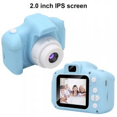 Kids Digital Video Camera Mini Rechargeable Children Camera Shockproof 8MP HD Toddler Cameras Child Camcorder  blue