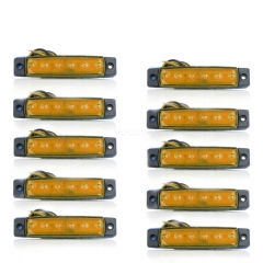 10 PCS 6LED/pc AUTO Signal Indicator Side Marker Lamp Rear Lights Clearance Tail Lights for Bus Truck Van Caravan RV Lorry