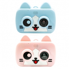 Ultra-mini Smart Children's Camera IPS 1080P HD Kids Waterproof Digital Cameras 1200W 2-Inch Cartoon Camera Support WiFi TF Card Blue