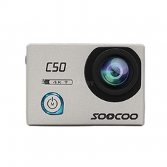 SOOCOO C50 Sports Action Camera - Wifi 4K, Gyro Adjustable Viewing Angles, NTK96660 30M Waterproof Sport DV, Silver