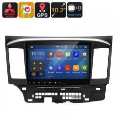 2 DIN Car Stereo Mitsubishi Lancer - Android 9.0.1, Octa-Core CPU, 4+32GB, GPS, 10.2-Inch Display, Wi-Fi, Google Play, Bluetooth