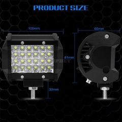 200W LED Combo Work Light Bar Spotlight Off-road Driving Fog Lamp for Truck Boat - Black