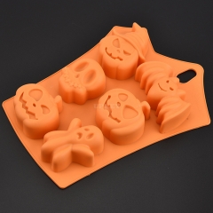 6 Cavity Silicone Mold for Halloween DIY Fondant Candy Mould Cake Chocolate Ice Cube 23*17*3.5cm