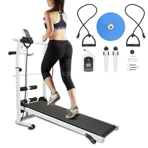 M9 New 3 In 1 Household Mechanical Treadmill With LCD Display Low Noise Walking Machine Foldable Home Trainer Fitness Equipment