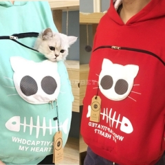 Sweatshirts Breathable Pet Carrier Thicken Kitten Puppy Holder Pouch Pullovers Tops Hood Animal Sweatshirt For Children Ladies