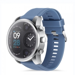 Sport Smart Watch Stainless Steel Fitness Activity Tracker IP68 Waterproof Smartwatch Silver&Blue