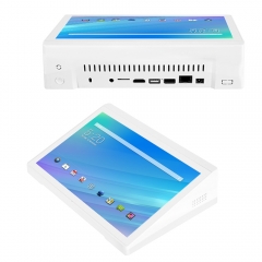 8" White Horizontal Display Touch Android Calling Device Machine Tabletop Banks Hotels Retail Hospitality Institutional Malls