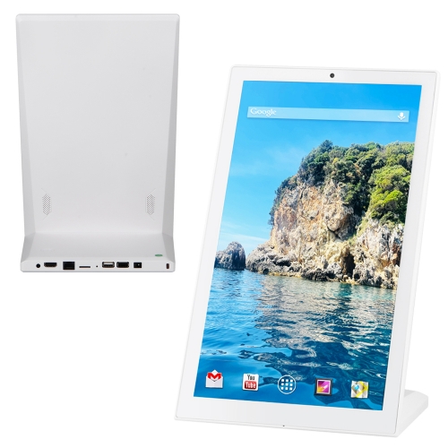 14" L Shape Desktop White Display LCD Portrait Capacitive Touch Android Tablet PC for Meeting Room Hotel Bank Restaurant Retail