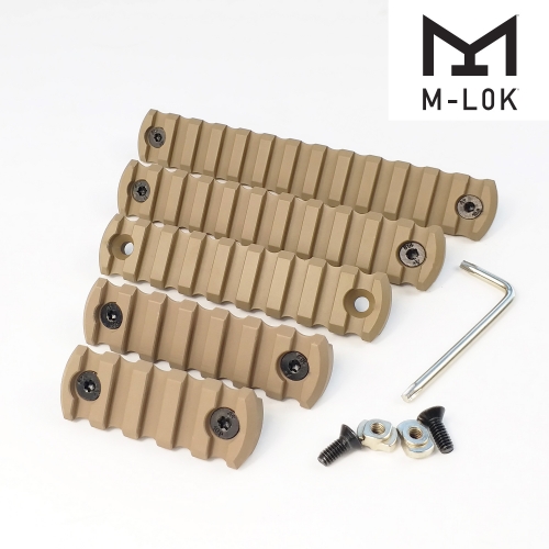 5,7,9,11,13 slot Picatinny Aluminum Rail Section For M-Lok Handguards Tan color