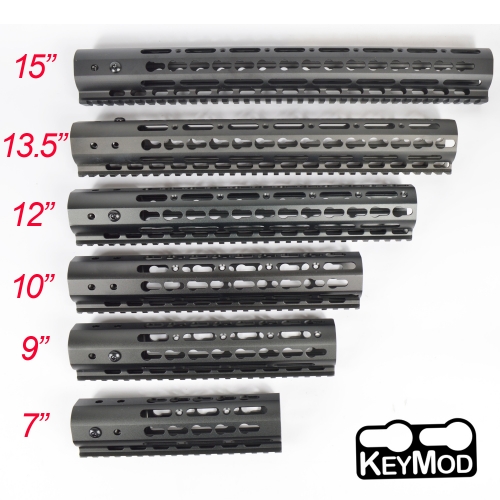7/9/10/12/13.5/15 Inch Free Float Keymod Handguard Rail Mount System For .223/5.56(AR15) Black Color