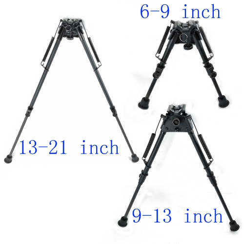 6-9,9-13,13-21 Inch Harris Style Bipod Tiltable Pivot Spring Return adjustable and Locked height