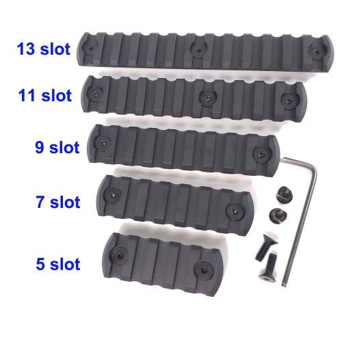 5,7,9,11,13 slot CNC Aluminum Picatinny Rail Section For Keymod Handguards Balck color