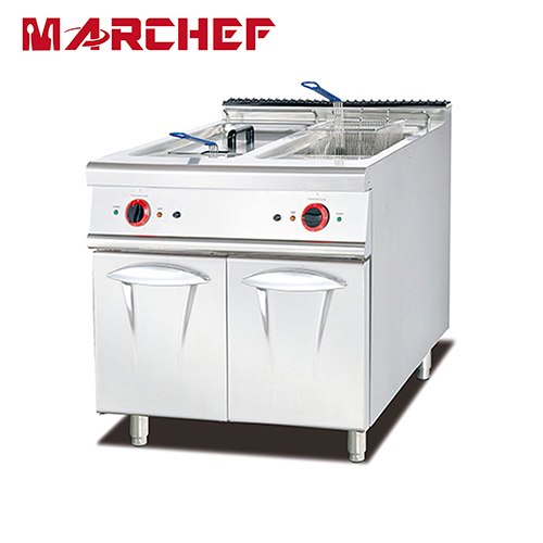 MARCHEF 2-Tank Electric Fryer(2-Basket) With Cabinet