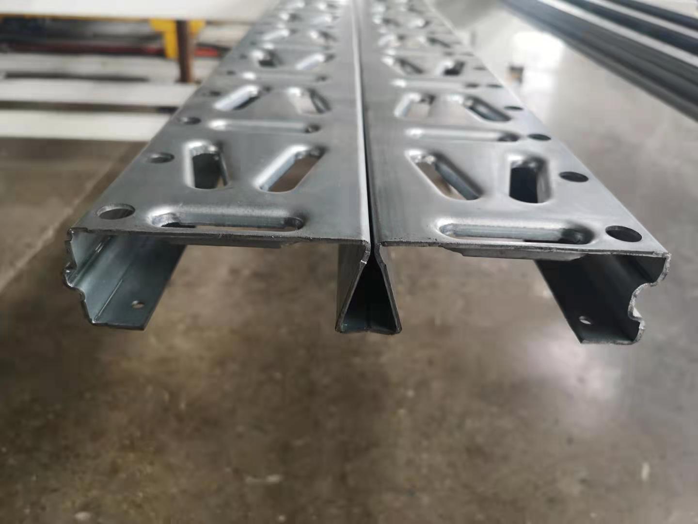 High speed Storage Foot ladder plate roll forming and pucnhing press machine ready