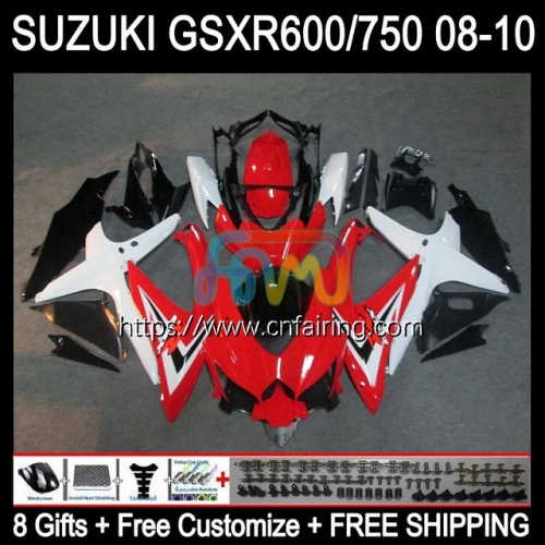 Injection Mold For SUZUKI GSXR-600 GSX-R600 K8 White red GSXR600 GSXR-750 GSXR 600 750 CC GSXR750 08 09 10 600CC 2008 2009 2010 OEM Fairing 39HM.57