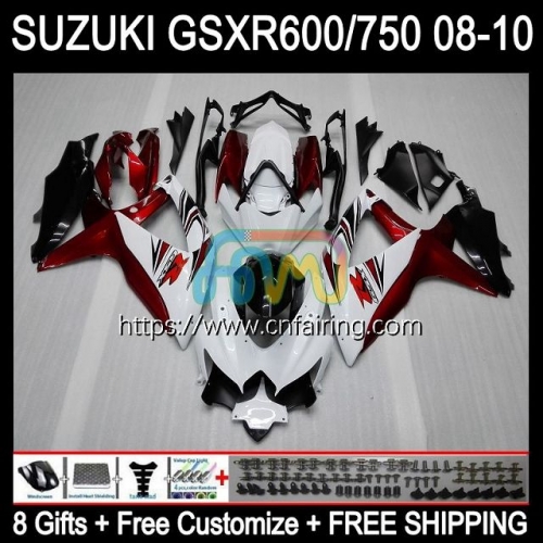 Injection Mold For SUZUKI GSXR-600 750CC K8 GSXR600 White red GSXR-750 2008 2009 2010 GSXR750 GSX-R600 K8 GSXR 600 750 CC 08 09 10 Fairing 39HM.74