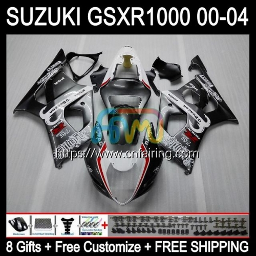 Injection Mold Body For SUZUKI White grey GSXR 1000 CC GSX-R1000 GSXR1000 1000CC K2 GSXR-1000 00 01 02 GSX R1000 2000 2001 2002 OEM Fairing 37HM.74