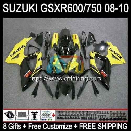 Injection Mold For SUZUKI GSXR-600 750CC K8 GSXR600 GSXR-750 2008 2009 Stock Yellow 2010 GSXR750 GSX-R600 K8 GSXR 600 750 CC 08 09 10 Fairing 39HM.98