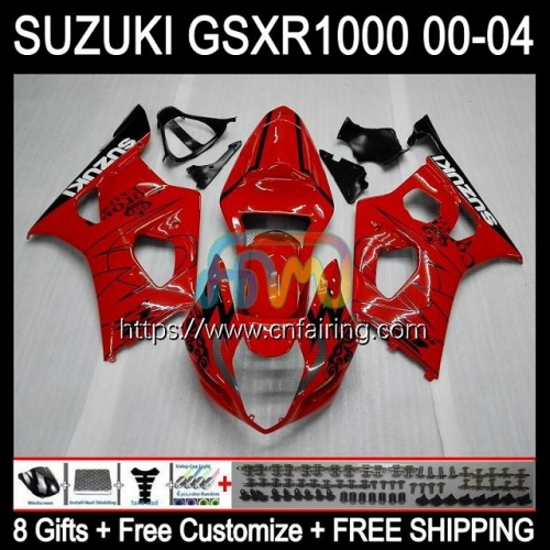 Injection Mold Body For SUZUKI GSXR 1000 CC GSX-R1000 GSXR1000 1000CC CORONA Red K2 GSXR-1000 00 01 02 GSX R1000 2000 2001 2002 OEM Fairing 37HM.73