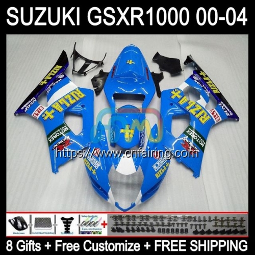 Injection Mold OEM For SUZUKI 1000CC RIZLA Blue K2 GSX-R1000 GSXR1000 2000 2001 2002 Body GSXR-1000 GSX R1000 GSXR 1000 CC 00 01 02 Fairing 37HM.84