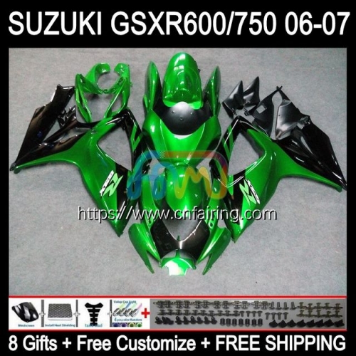 Injection Mold OEM For SUZUKI GSXR 600 750 CC 600CC 750CC GSX-R600 K6 GSXR600 Metal Green GSXR-750 06 07 GSXR750 GSXR-600 2006 2007 Fairings 36HM.59