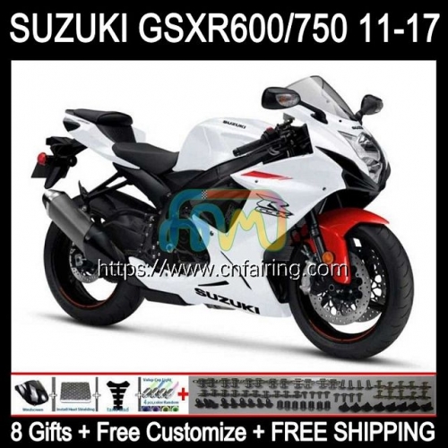 Injection Mold For SUZUKI GSXR 600 750 K11 2011 2012 2013 2014 2015 2016 2017 GSXR600 Gloss White GSXR750 GSXR-600 11 12 13 14 15 16 Fairing 40HM.58