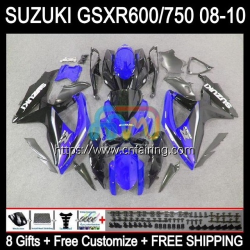 Injection Mold For SUZUKI GSXR-600 GSX-R600 K8 GSXR600 GSXR-750 Blue black GSXR 600 750 CC GSXR750 08 09 10 600CC 2008 2009 2010 OEM Fairing 39HM.10