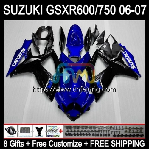 Injection Mold OEM For SUZUKI GSXR 600 750 Blue Flames CC 600CC 750CC GSX-R600 K6 GSXR600 GSXR-750 06 07 GSXR750 GSXR-600 2006 2007 Fairings 36HM.73