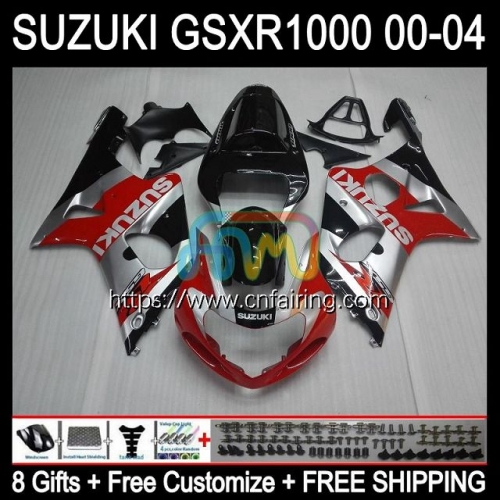 Injection Mold OEM For SUZUKI 1000CC K2 GSX-R1000 GSXR1000 Silver red 2000 2001 2002 Body GSXR-1000 GSX R1000 GSXR 1000 CC 00 01 02 Fairing 37HM.82