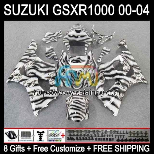 Injection Mold Body For SUZUKI GSXR 1000 CC GSX-R1000 GSXR1000 1000CC K2 GSXR-1000 White black 00 01 02 GSX R1000 2000 2001 2002 OEM Fairing 37HM.15