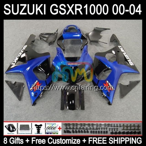 Injection Mold Body For SUZUKI GSXR 1000 CC GSX-R1000 GSXR1000 1000CC K2 GSXR-1000 Black blue 00 01 02 GSX R1000 2000 2001 2002 OEM Fairing 37HM.16