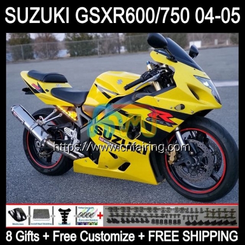 Injection Mold For SUZUKI GSX-R750 K4 GSXR600 GSXR-750 GSXR 600 750 CC 600CC 750CC 04 05 GSXR-600 GSXR750 2004 2005 OEM Fairings Factory Yellow 35HM.0