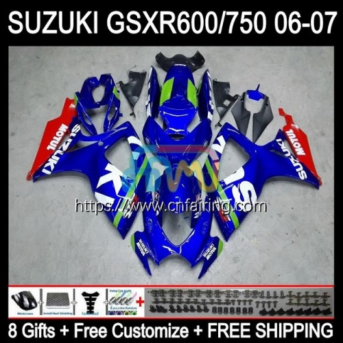 Injection Mold For SUZUKI GSXR600 GSXR750 GSXR 600 750 CC 600CC 750CC 2006 2007 K6 GSXR-750 GSXR-600 GSX-R750 06 Stock Blue 07 OEM Fairing 36HM.82