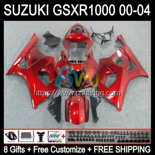 Injection Mold Body For SUZUKI GSXR 1000 CC GSX-R1000 GSXR1000 1000CC Metallic Red K2 GSXR-1000 00 01 02 GSX R1000 2000 2001 2002 OEM Fairing 37HM.2