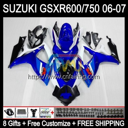 Injection Mold OEM For SUZUKI GSXR 600 750 CC 600CC 750CC GSX-R600 K6 GSXR600 GSXR-750 06 07 GSXR750 Black blue GSXR-600 2006 2007 Fairings 36HM.65