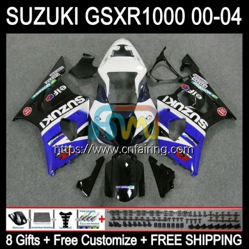 Injection Mold Body For SUZUKI GSXR 1000 CC GSX-R1000 GSXR1000 1000CC K2 GSXR-1000 00 01 02 GSX R1000 2000 2001 2002 OEM Blue black Fairing 37HM.20