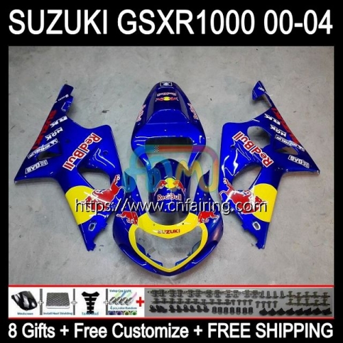 Injection Mold OEM For SUZUKI 1000CC K2 GSX-R1000 GSXR1000 2000 2001 2002 Body GSXR-1000 GSX R1000 GSXR 1000 CC Blue yellow 00 01 02 Fairing 37HM.79
