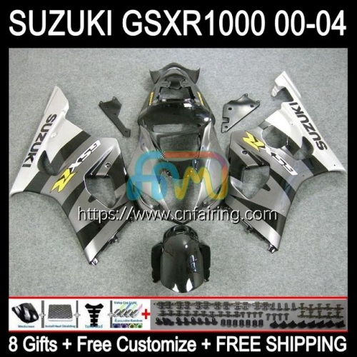 OEM Injection Mold For SUZUKI GSX-R1000 GSX R1000 GSXR1000 2003 2004 1000CC Body K3 Cowling GSXR-1000 GSXR 1000 CC 03 04 Fairing Grey black 38HM.95