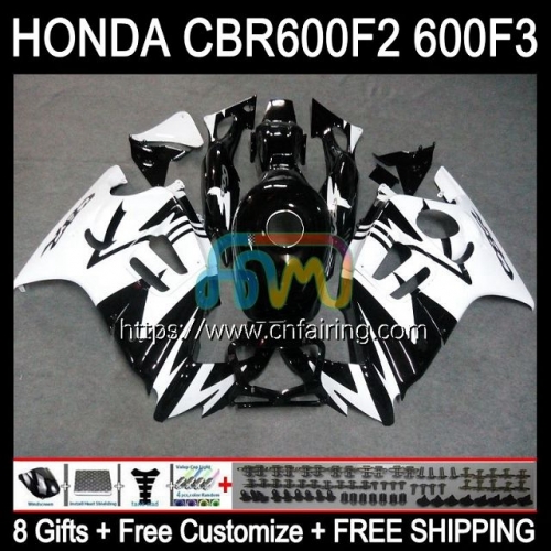 Bodys Kit For HONDA CBR 600F2 CBR600 F2 CBR White black 600 F2 FS CC Bodywork CBR600F2 91 92 93 94 CBR600FS 1991 1992 1993 1994 OEM Fairings 33HM.120