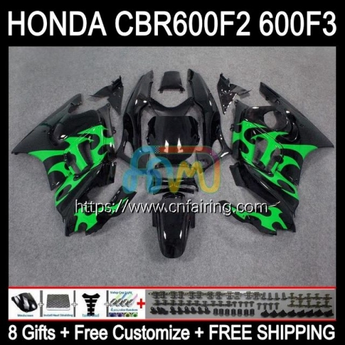 Injection Mold Body For HONDA CBR600F3 Green flames CBR600 F3 CBR 600 F3 FS CC CBR 600F3 95 96 97 98 CBR600FS 1995 1996 1997 1998 OEM Fairing 34HM.30